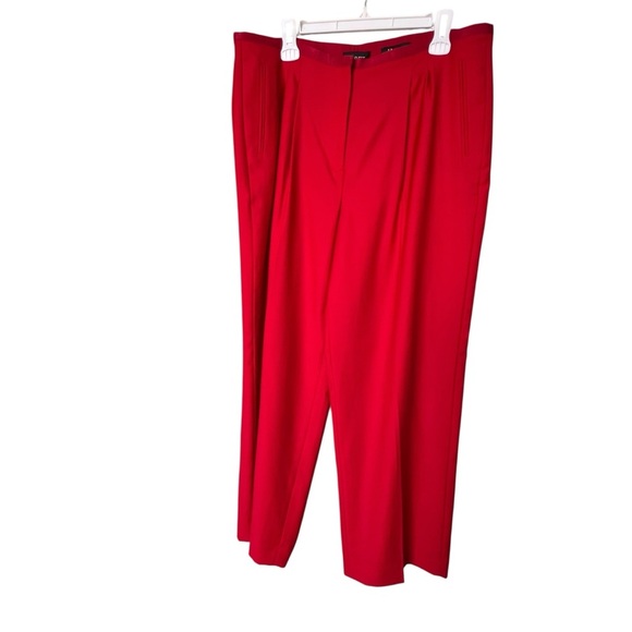 J.Crew Wool Tuxedo Wide-Leg Pleated Limited Edition Pants in Red Color Size 14 - Picture 4 of 16